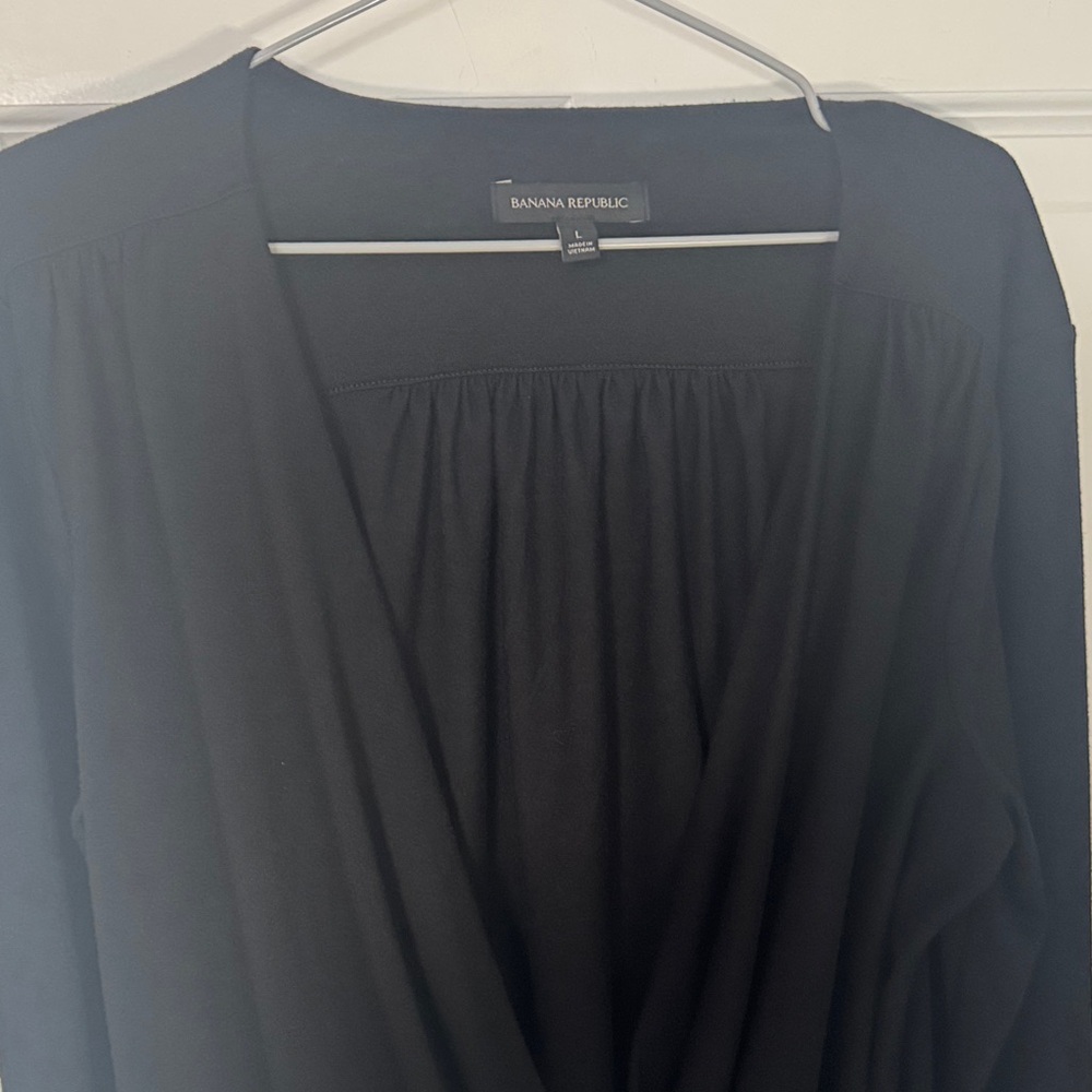 Banana Republic Black Draped Blouse